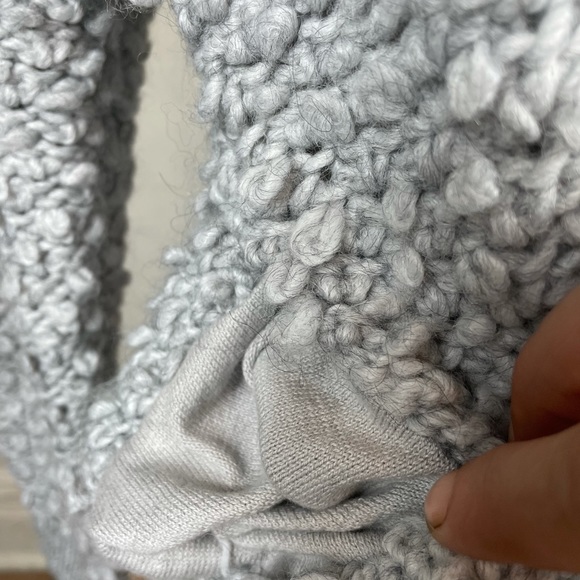 Lucky Brand Grey Chunky Textured Bomber Sweater 1X - Picture 15 of 16